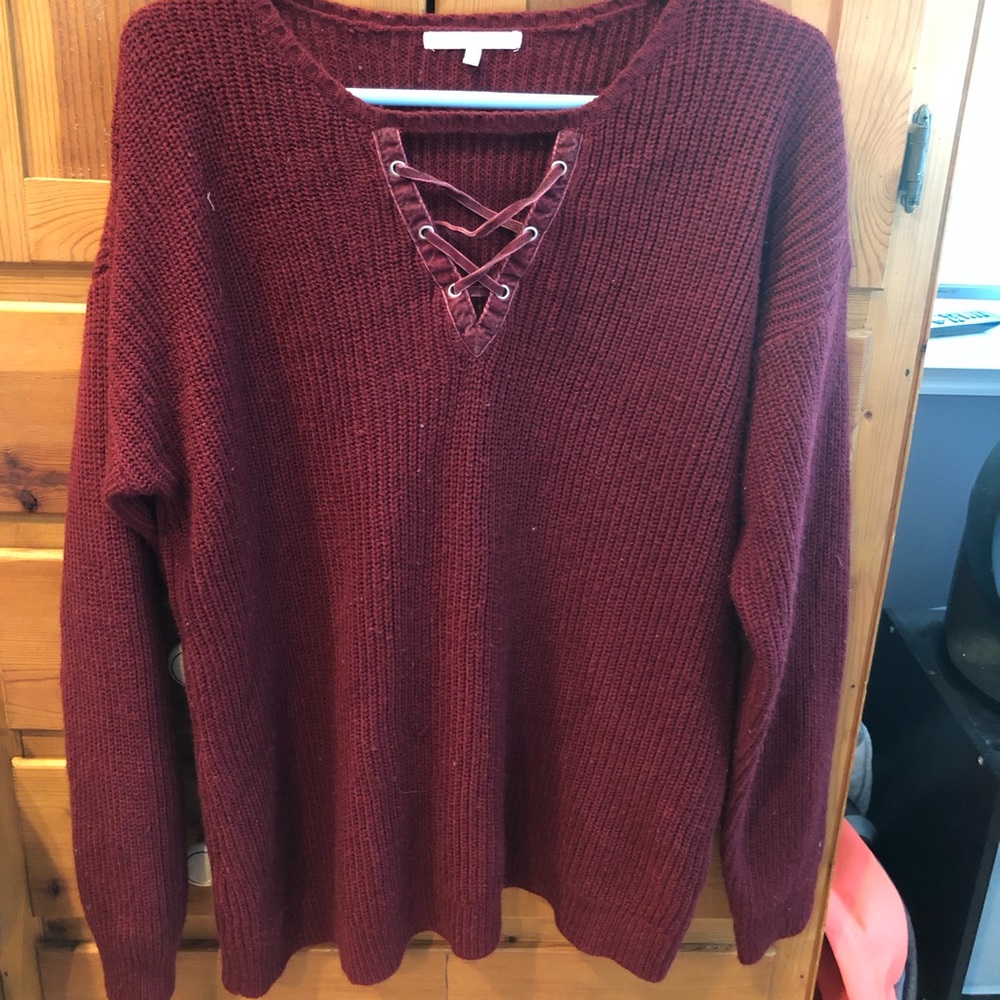 Tie up sweater